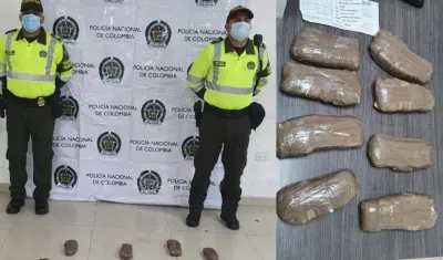 Marihuana incautada por la Policía de Tránsito. 