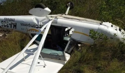 Avioneta accidentada. 