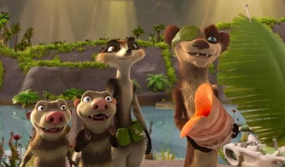 Escena de la película "Ice Age: Adventures of Buck Wild" (La Edad de Hielo, Las Aventuras de Buck).