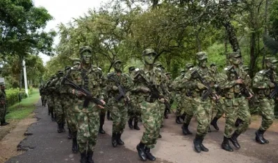 Soldados del Ejército Nacional. 