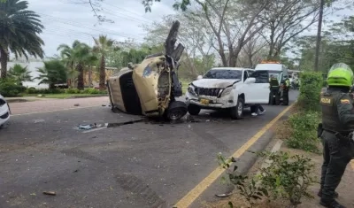 Aspecto del accidente ocurrido entre Montería y Cereté. 