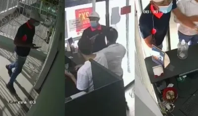 Momento en que ocurrió el atraco. 