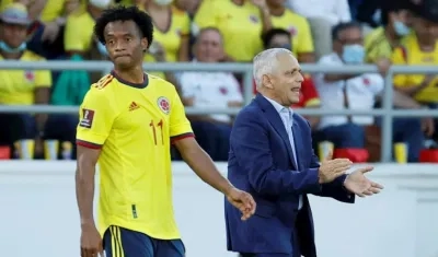 Juan Guillermo Cuadrado y Reinaldo Rueda.