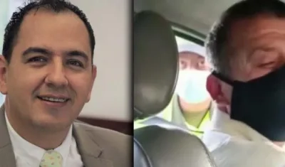 Concejal  Julián Osorio (izquierda) y el conductor de InDrive que fue delatado por él. 