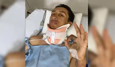 Egan Bernal, en la Clínica Universidad de la Sabana.