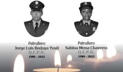 Los dos patrulleros fallecidos en el accidente de tránsito.