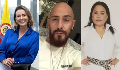 Lina María Barrera, gerente de ENTerritorio, Danilo Cañizares y Arelis Pana,