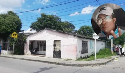 Yoeris Venencia y la casa donde vivía y fue asesinado.