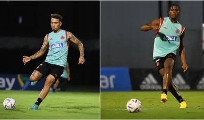 Ricardo Márquez, del Unión Magdalena, y Dany Rosero, del Junior. 