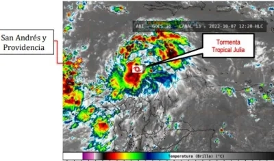 Así avanza la tormenta tropical Julia en el Caribe