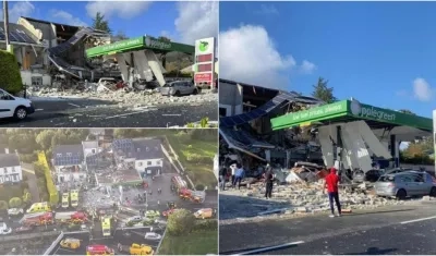 Así quedó la estación de gasolina, tras la explosión. 