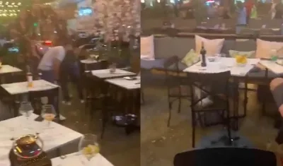 Momentos de pánico vivieron los comensales dentro del restaurante tras la balacera. 