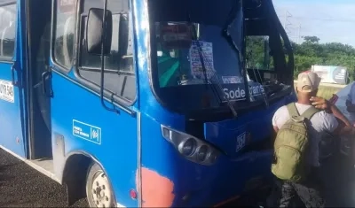 Momentos del accidente de tránsito.