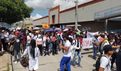 Protesta en la Universidad del Atlántico, sede Centro.