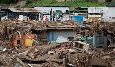Zona donde ocurrió el deslave en Venezuela. 