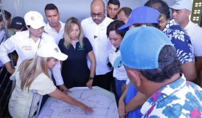 La Gobernadora Elsa Noguera al frente de la situación en el sur del Atlántico.