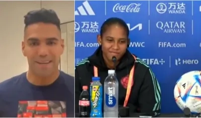 Falcao García saluda a Mary Álvarez. 