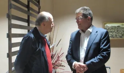 Canciller Álvaro Leyva y el Comisario de la UE, Janez Lenarcic.