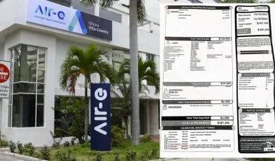 Fachada de Air-e y factura de energía