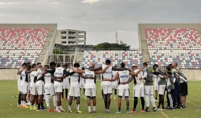 Jugadores de Junior en un entrenamiento. 