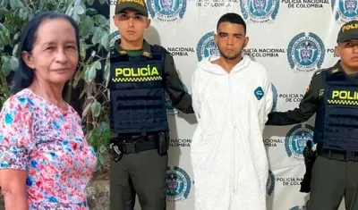 Nelly Margarita Caro y el capturado Jorge Eliécer Caicedo Gómez, 