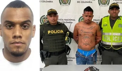 Kevin Douglas Ospina y su presunto asesino Carlos Antonio Peláez Ortiz.