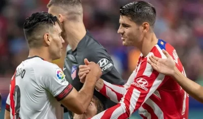 Falcao García y Álvaro Morata, anotadores de los goles. 