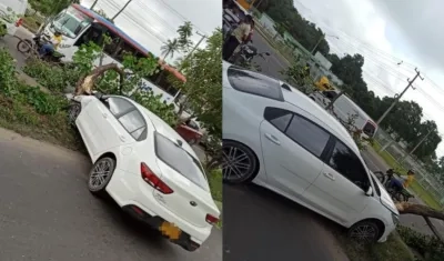 Momentos del accidente de tránsito.