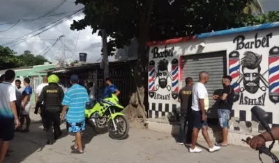 Peluquería donde ocurrió el atentado a bala. 