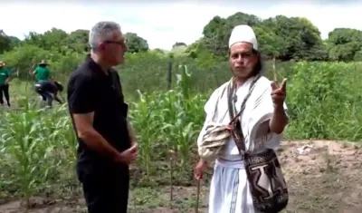 El periodista Jorge Cura en la zona del proyecto.