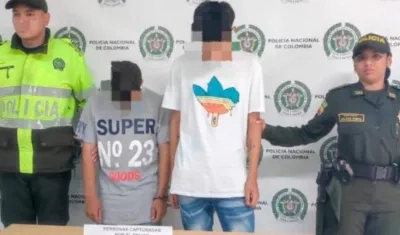 Los dos capturados por homicidio en Medellín.