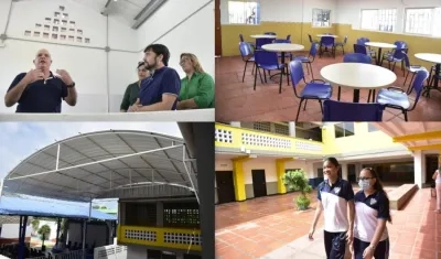 Imágenes del colegio y el acto de entrega.