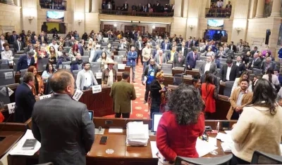 La sesión de este miércoles en la Cámara de Representantes.