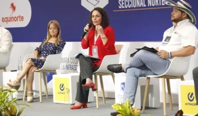 La Viceministra María Constanza García participando en el evento.