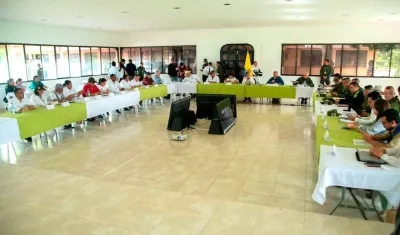 El Presidente Gustavo Petro durante el encuentro en Arauca.
