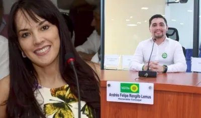 Los concejales María Auxiliadora Henríquez y Andrés Rengifo. 