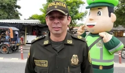 Teniente coronel Leonardo Patiño cuando era comandante operativo de la Policía de Atlántico.