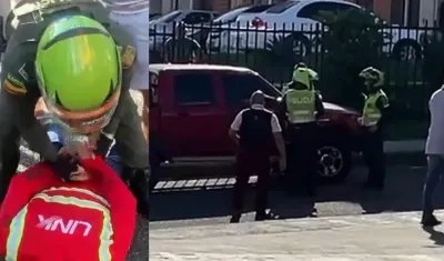 Momentos en que el presunto delincuente es capturado.