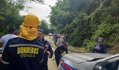 Imagen de emergencia en vía de Tubará.