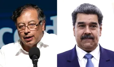 Los Presidentes Gustavo Petro y Nicolás Maduro.