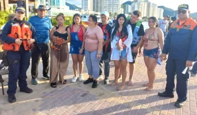 El grupo de personas rescatadas.