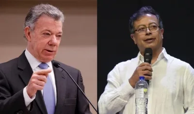 Juan Manuel Santos y Gustavo Petro.