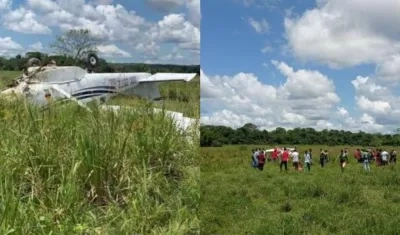 Avioneta accidentada. 