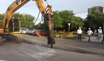 Obras en la Gran Vía.