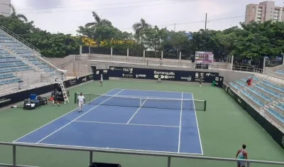 Cancha principal del parque de Raquetas María Fernanda Herazo. 