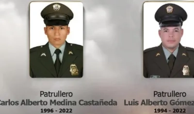 Los dos uniformados que murieron en Caquetá.