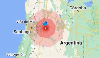 Sitio del terremoto en Mendoza, Argentina. 
