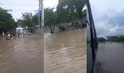 Inundación en la calle 30. 