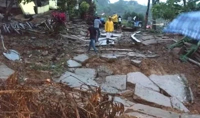 Daños causados en Piojó.