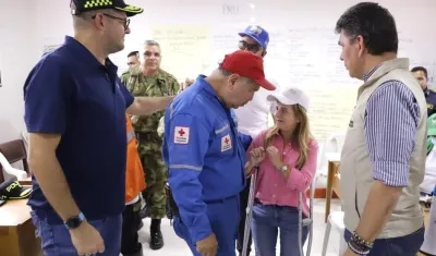 La Gobernadora Elsa Noguera al finalizar el PMU en Piojó.